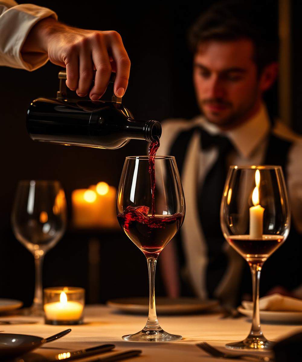 Sommelier pouring wine